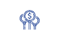 blue dollar sign